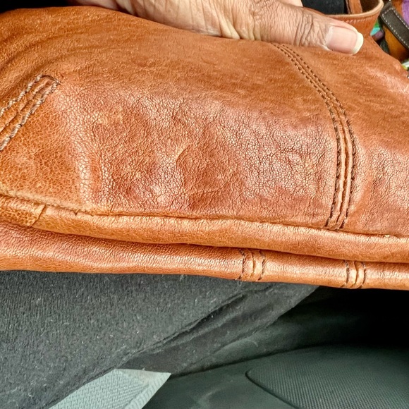 Fossil long live vintage weathered leather brown crossbody bag - Picture 4 of 10